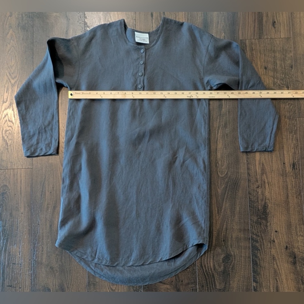 Parachute 100% Linen Sleep Shirt Coal Gray Size XS - Picture 8 of 9